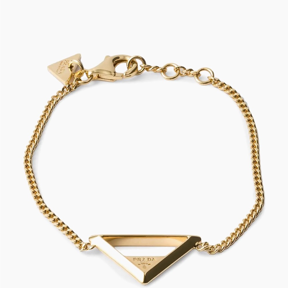 Prada Gold Chain Triangle Bracelet